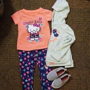 3T Hello Kitty Outfit with Size 5 Old Navy Shoes